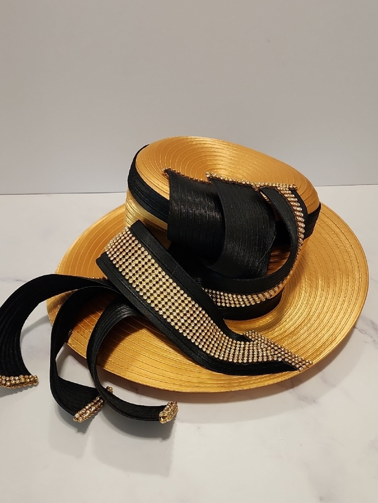 Charm\'s  Vintage Elegant Gold & Black Hat main image 9